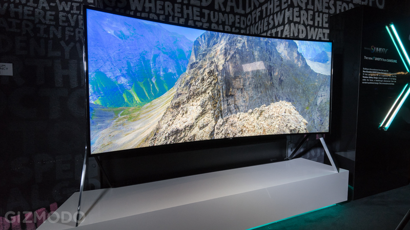 Illustration for article titled Samsung Made a 105-Inch Bendy UHD TV Because Why Wouldn't They